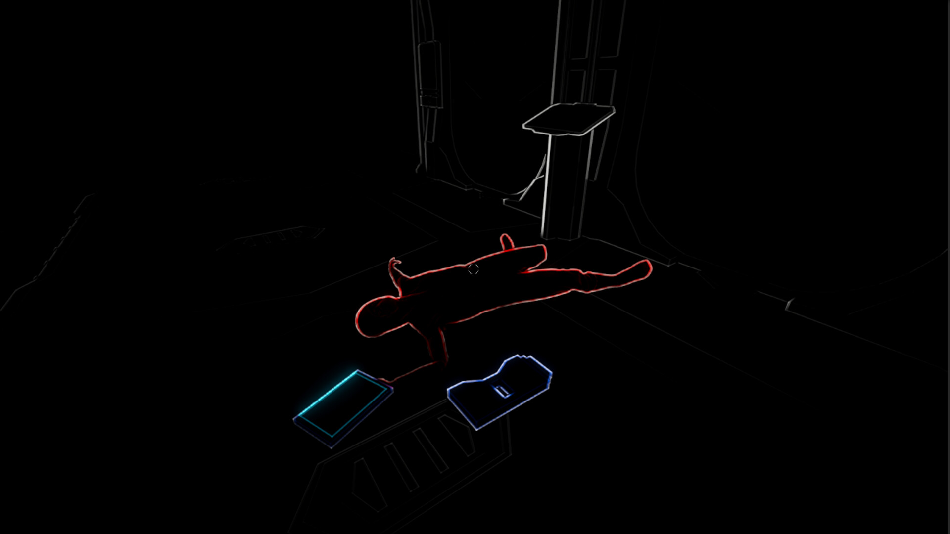 遊戲中的場景僅由發光線條構成