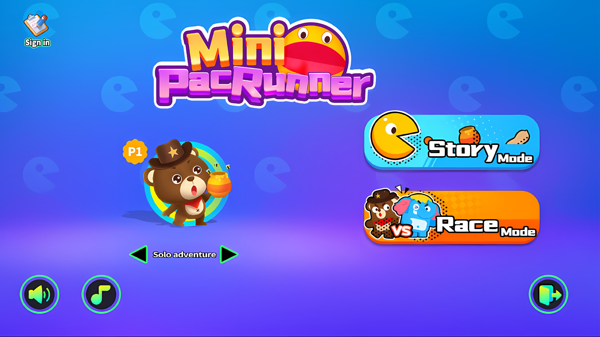 遊戲中的一個關卡畫面,角色正在迷宮中吃豆子。