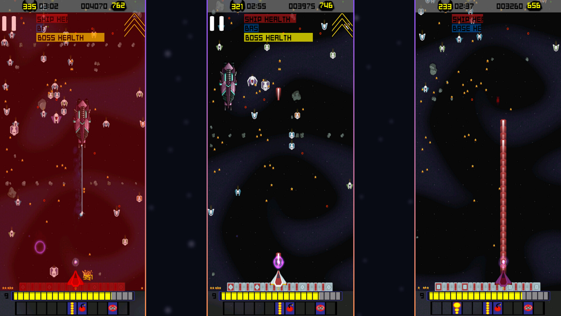 太空隕石（Rocks In Space）遊戲中充滿色彩的爆炸效果