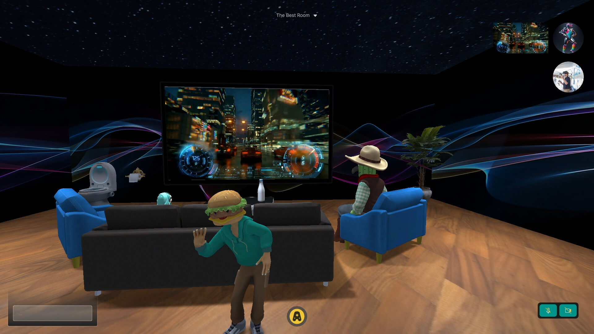 與朋友們在虛擬空間中互動