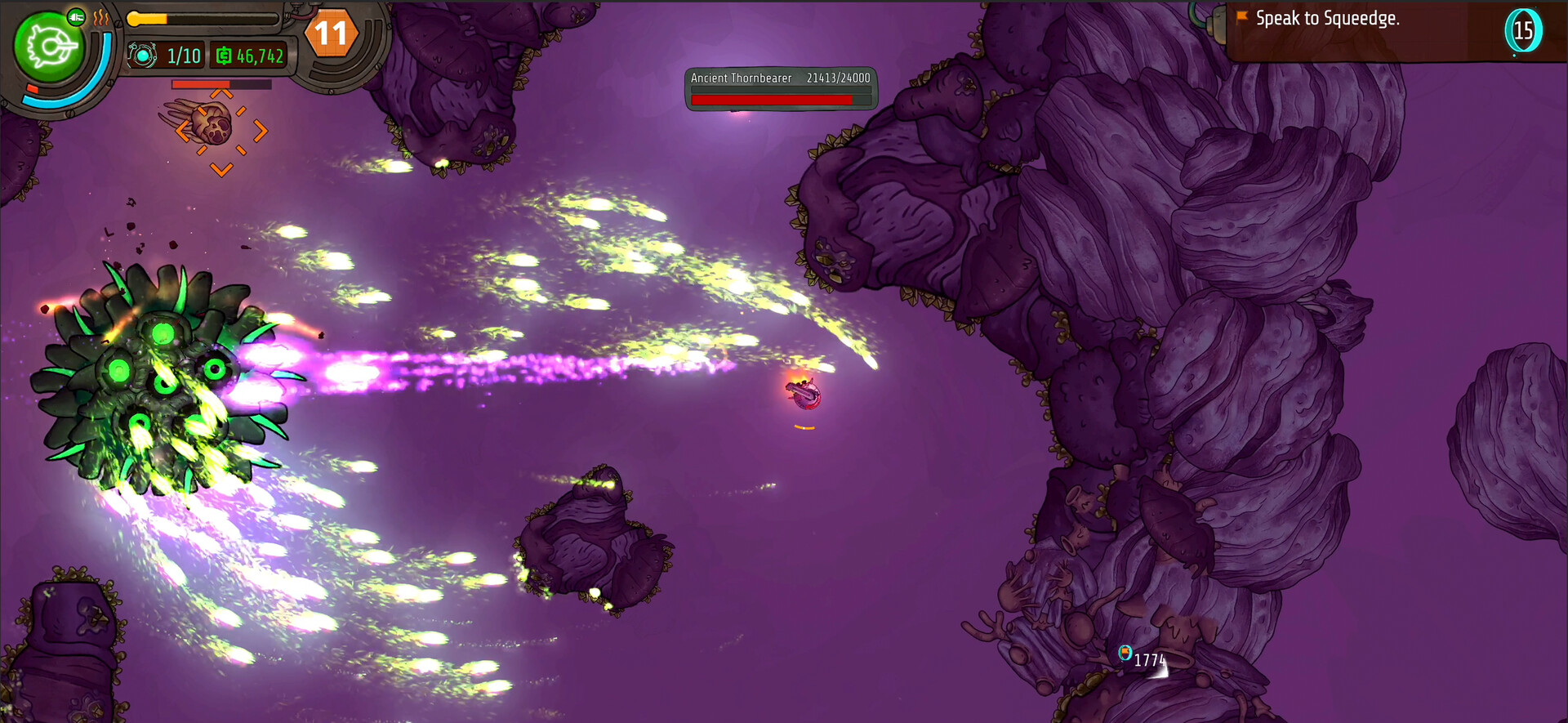 在小行星帶中與敵方艦隊展開激烈戰鬥