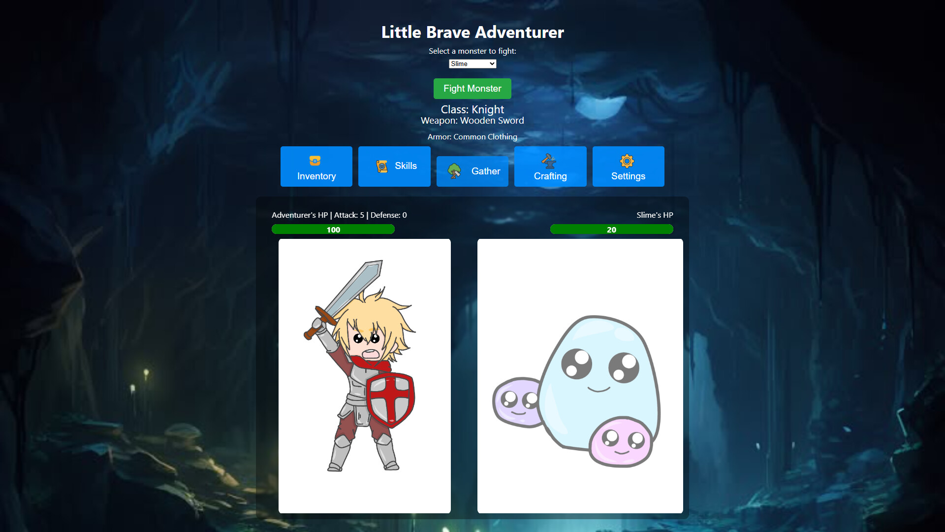 遊戲中的戰鬥畫面，冒險家正在與一隻怪物對戰。