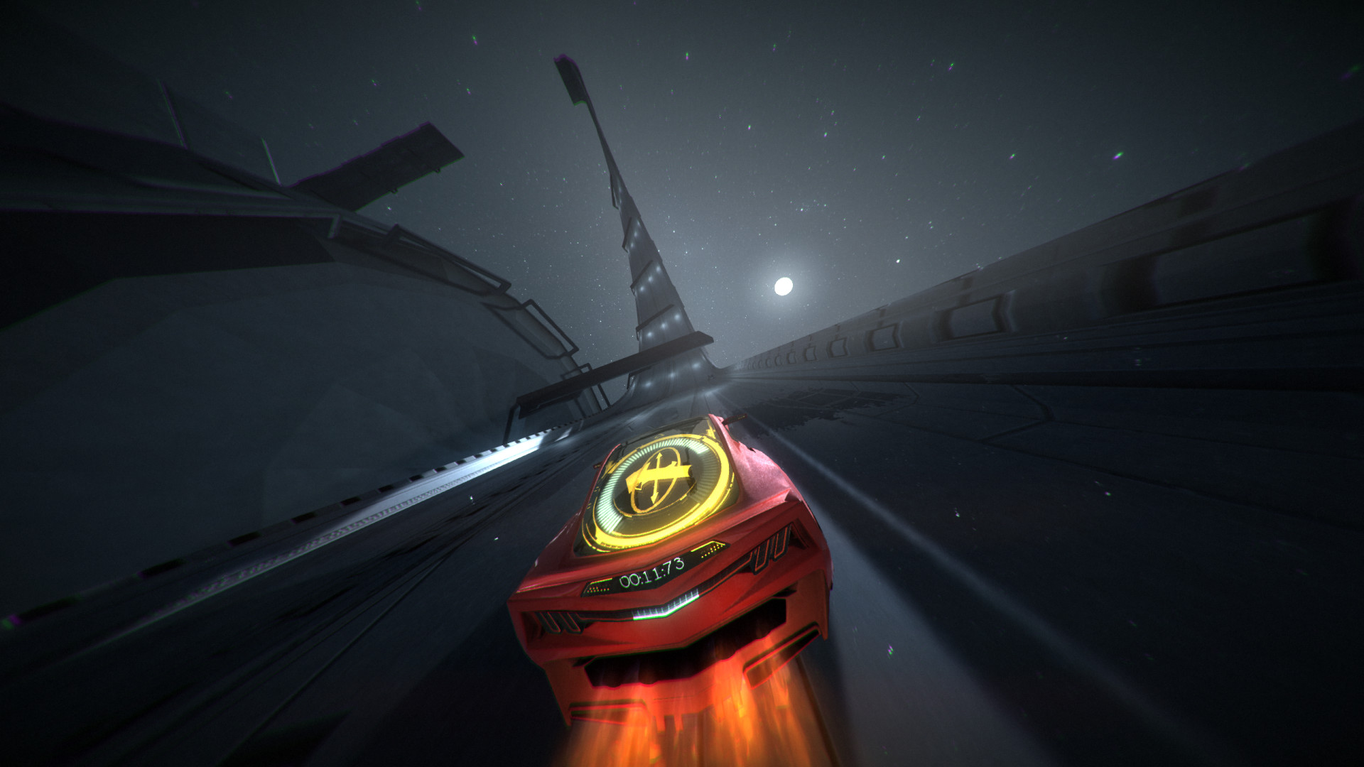 車輛在布滿雷射陷阱的通道中行駛