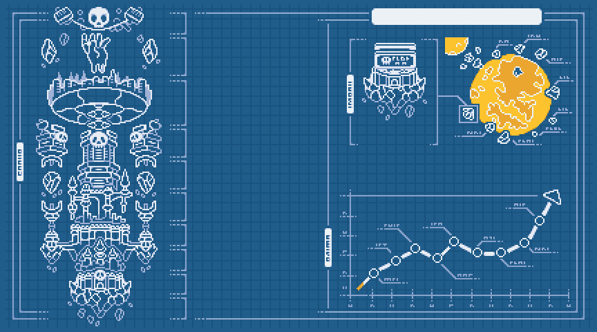 遊戲中大廳升級與角色天賦投資的動態展示。