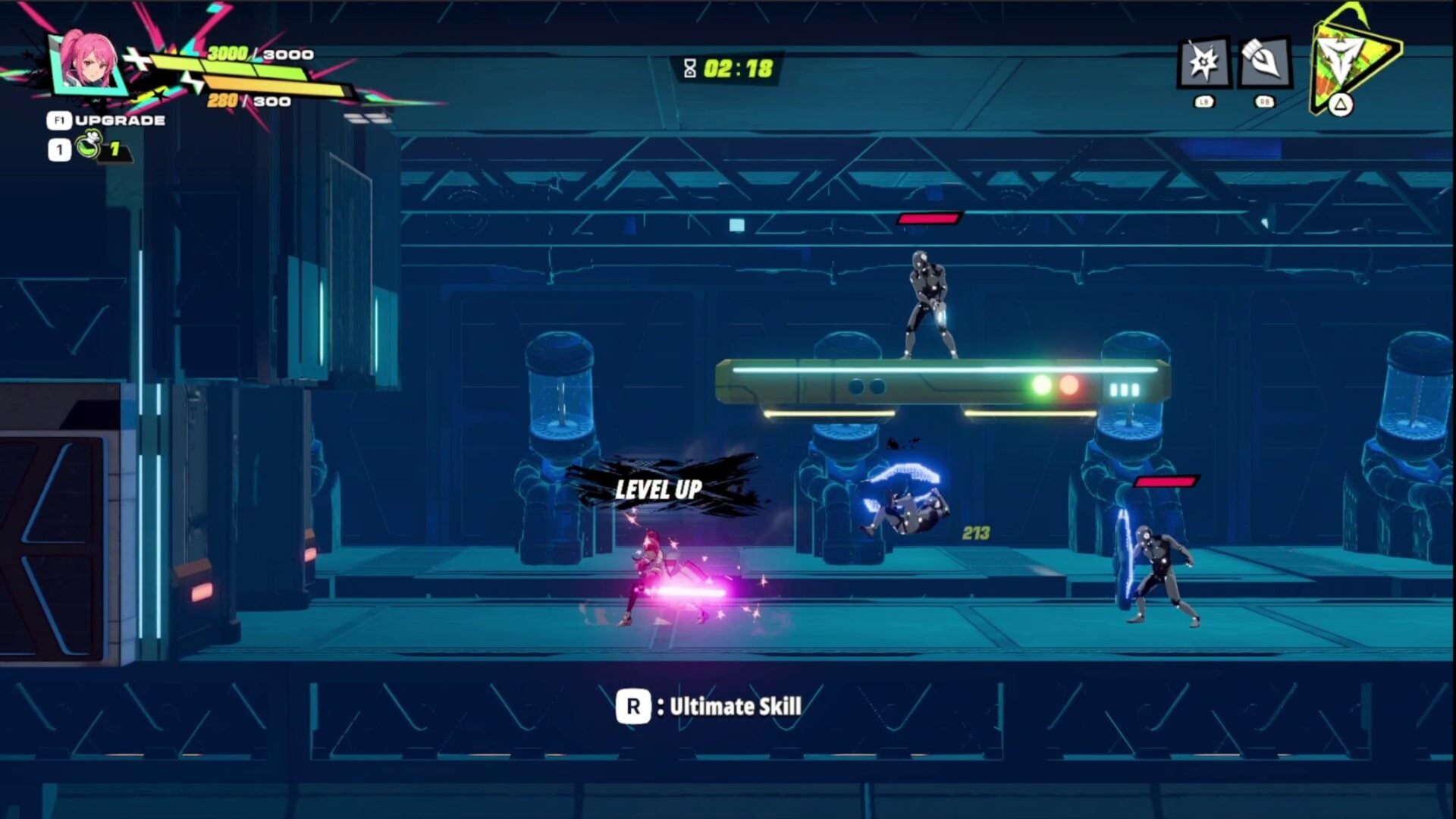 激烈的戰鬥畫面，充滿了彈幕與爆炸效果。