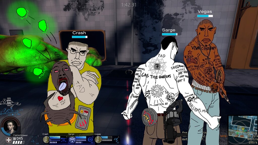 四名陸戰隊員擺出帥氣的姿勢