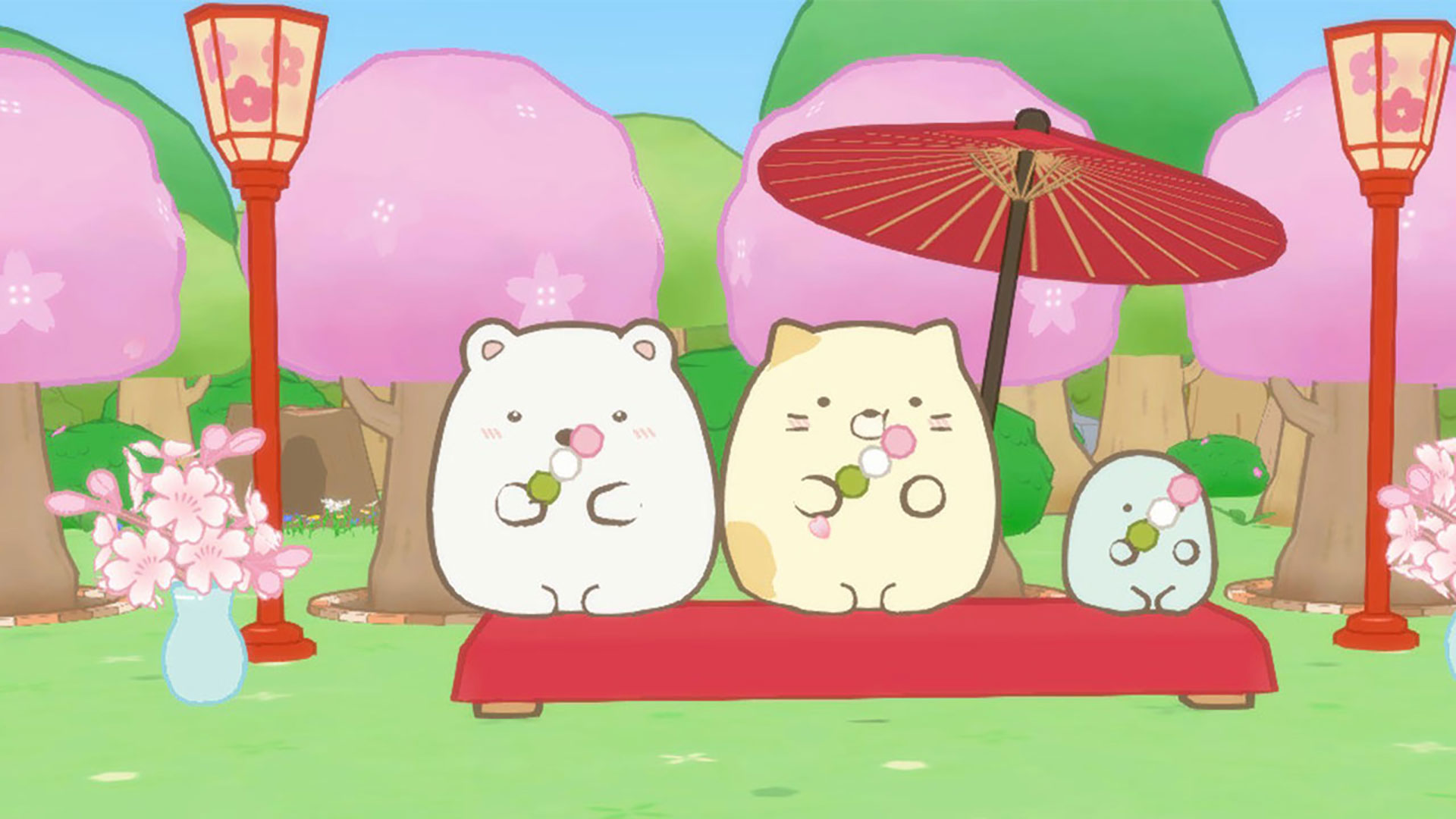 角落小夥伴們一起在戶外用餐