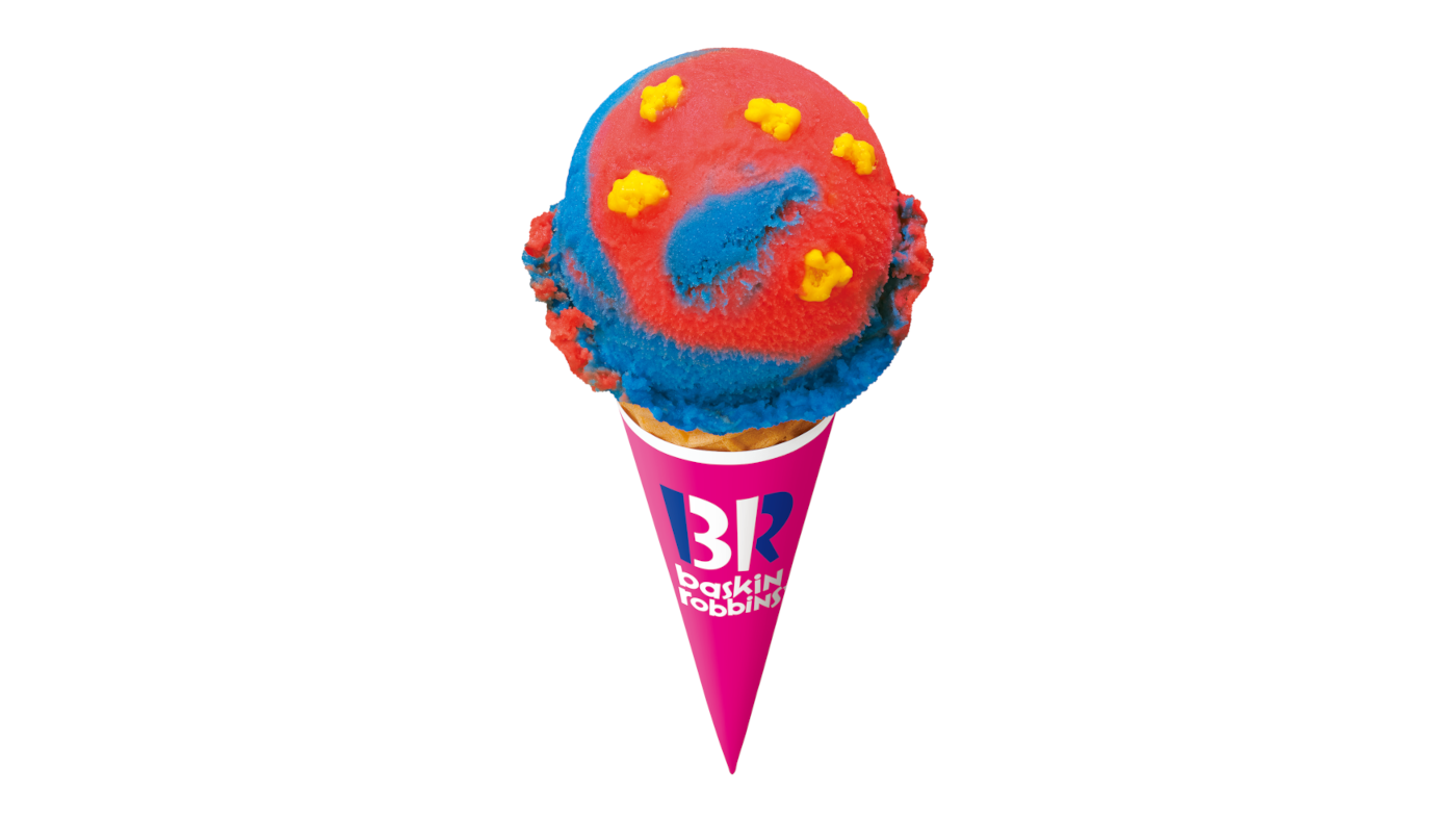 以瑪利歐為靈感的三色冰淇淋