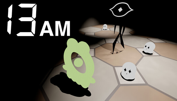 《上午十三點》的宣傳圖，展示了遊戲的恐怖氛圍。