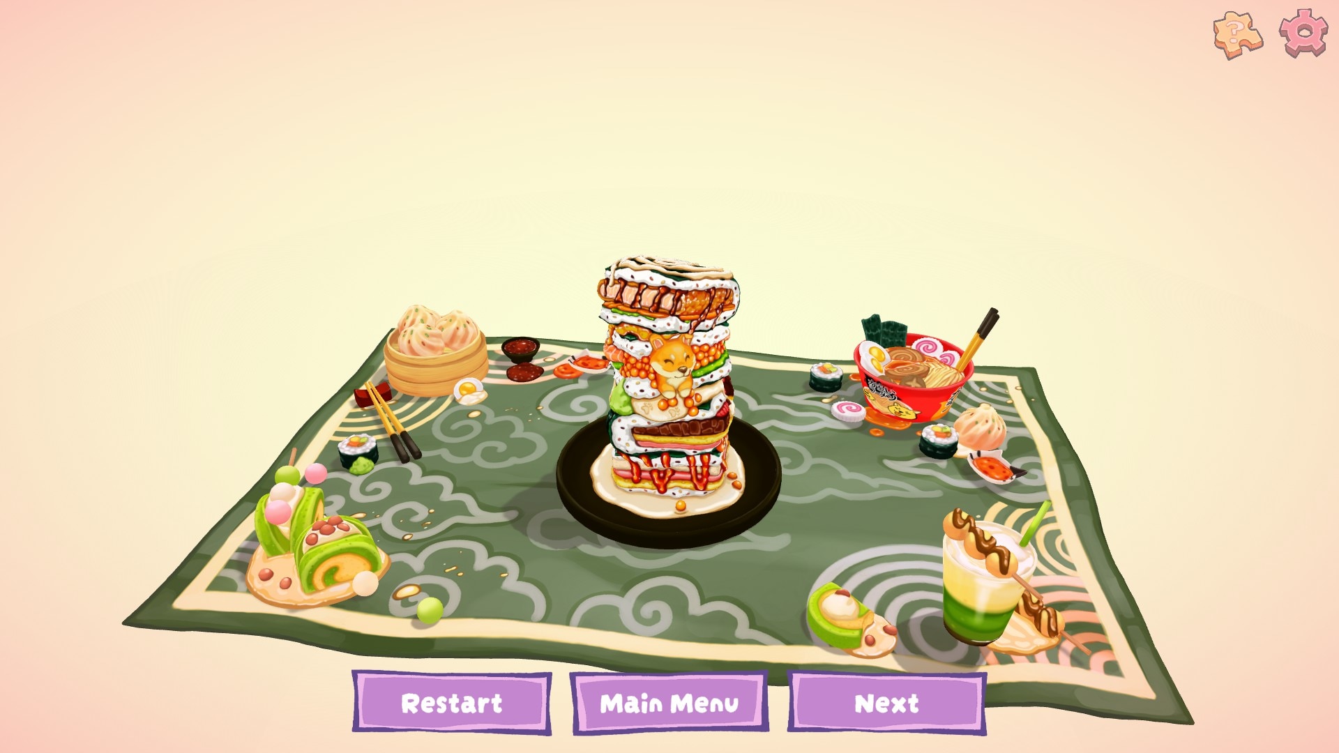 遊戲中另一個角度的拼圖場景