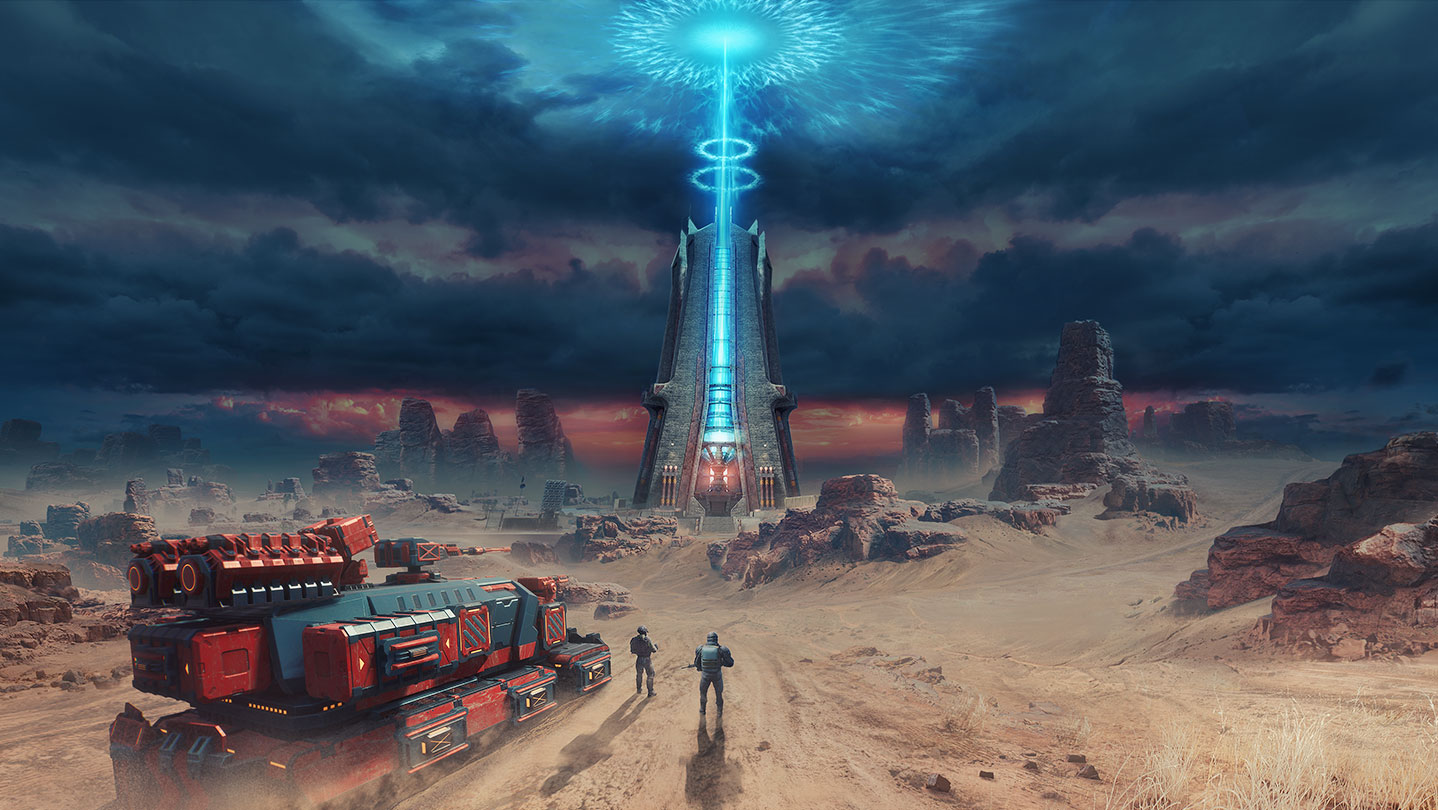 浩劫前線遊戲主視覺圖，呈現末日戰爭場景