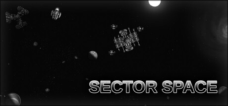 Sector Space 遊戲主視覺圖，展示一艘太空船在星雲前