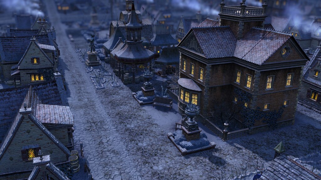 冬季的村莊景色