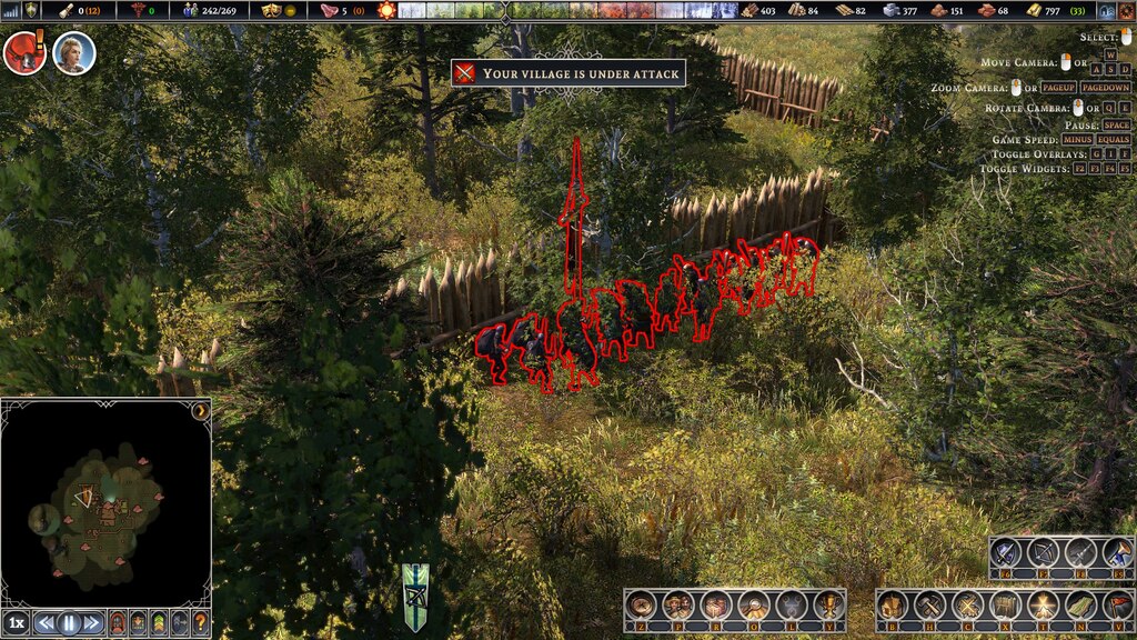 掠奪者對城鎮發動攻擊