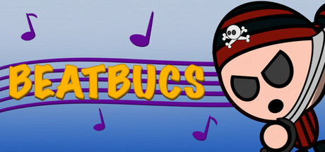 節奏海盜 (BeatBucs) 遊戲主視覺圖，展現了海盜主角與各種奇特的音樂主題敵人