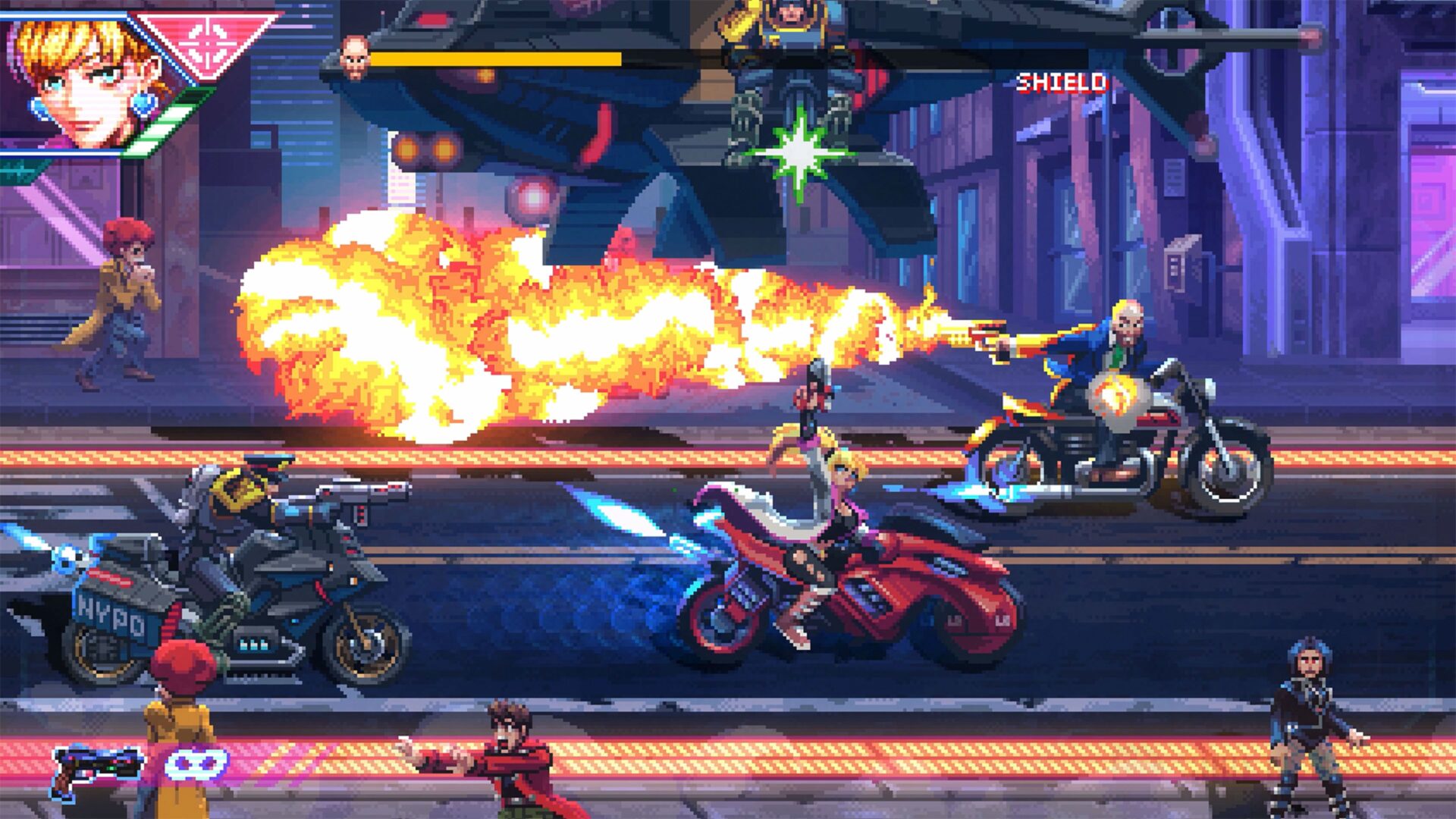 兩位主角並肩作戰，展現了遊戲的合作模式