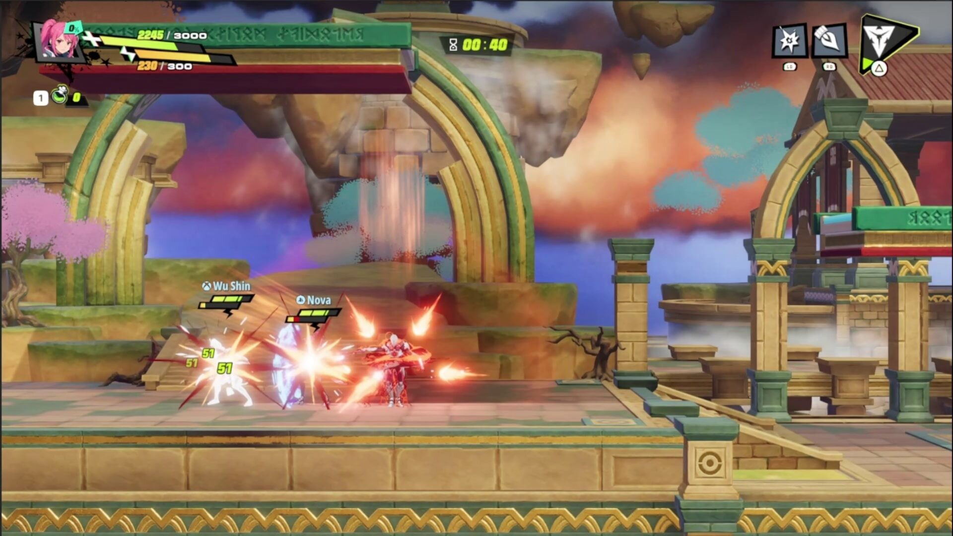 兩名玩家角色在遊戲中對峙