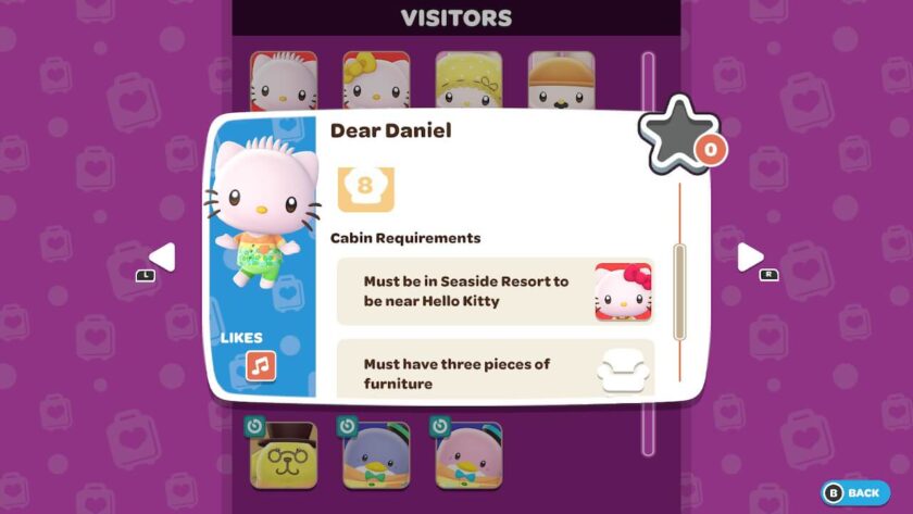 玩家可以查看訪客的入住需求，並透過裝飾小屋來吸引他們。