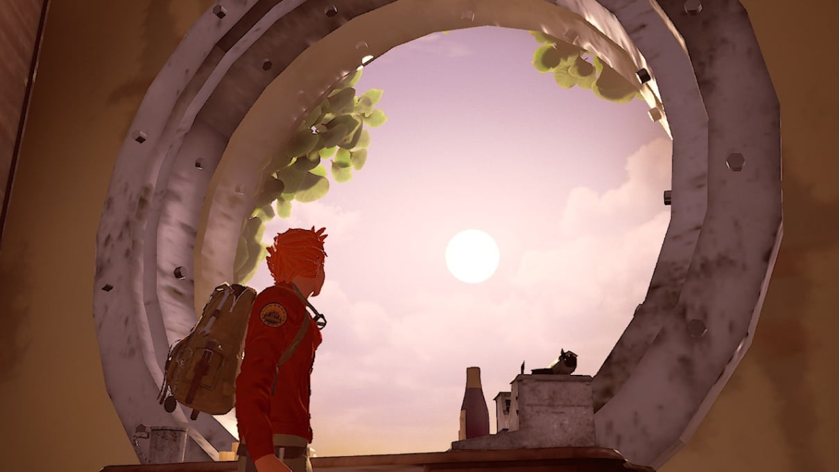 從窗戶向外眺望的遊戲場景