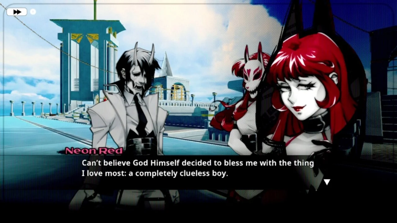 Neon White 與 Neon Red 對話