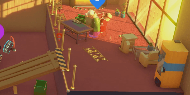 四名玩家在一個房間內互相追逐和打鬥。