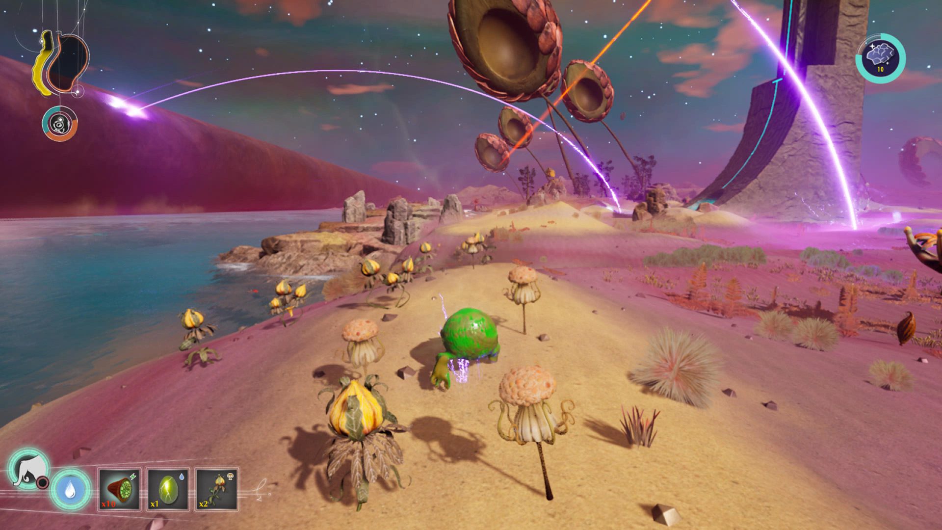 Trebhum 奔向庇護塔以躲避圓柱