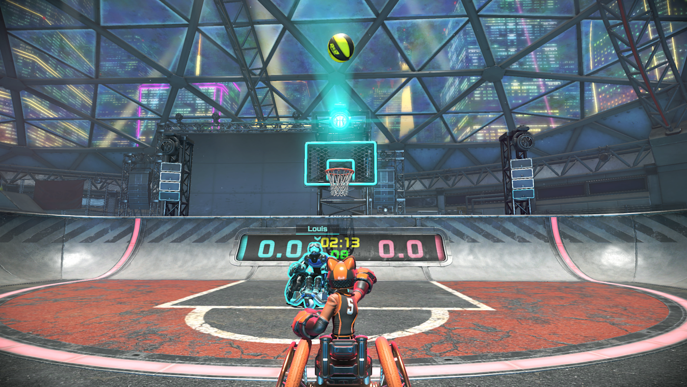 開啟選項後,玩家可以作為紅隊向藍色球框進攻。