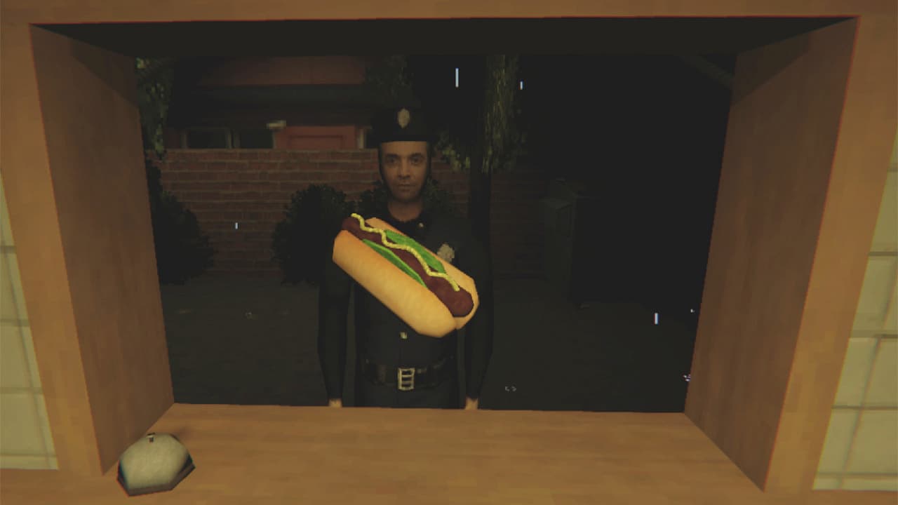 玩家正在為深夜來訪的警察顧客準備餐點