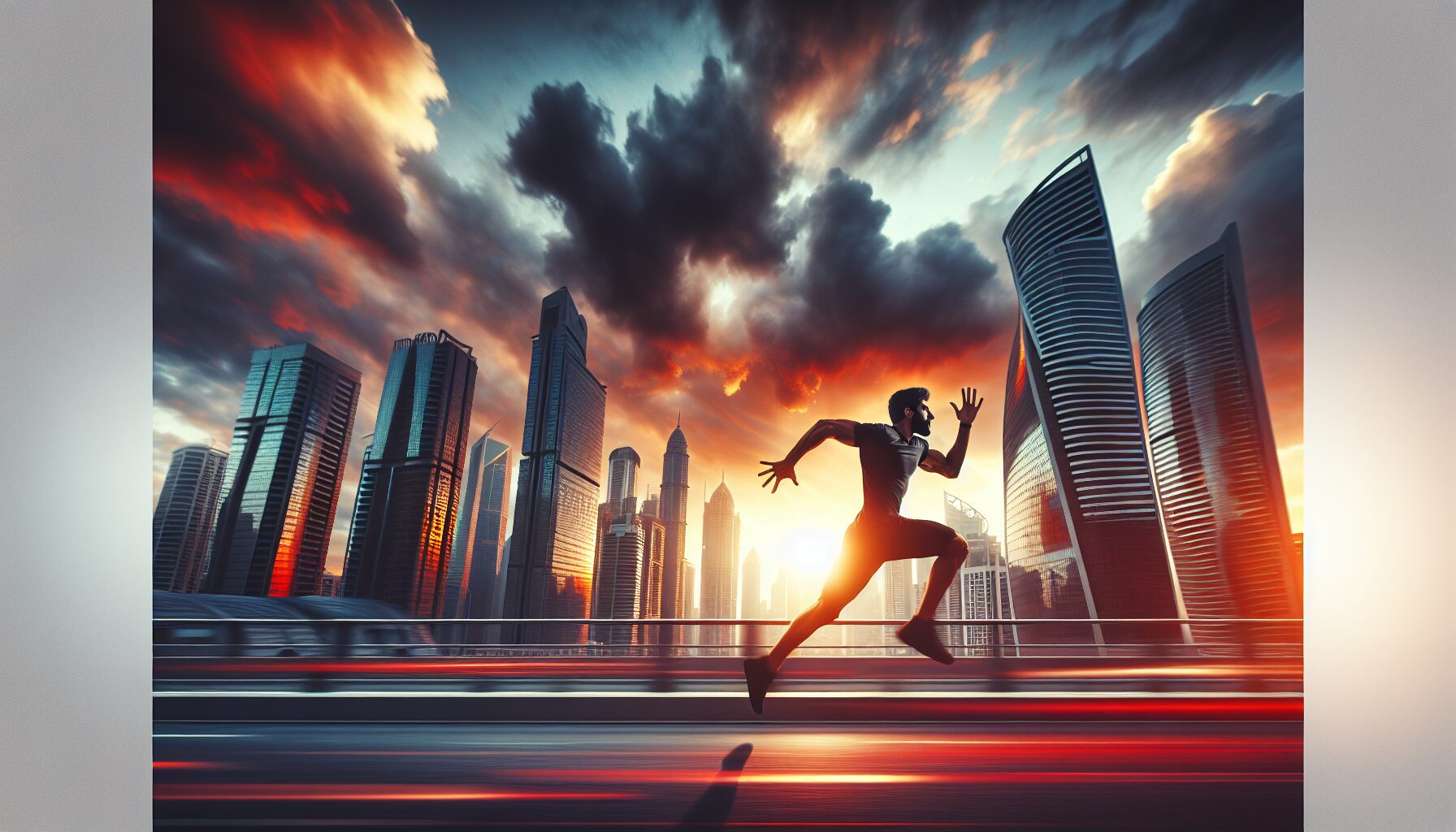 電玩遊戲中玩家操控角色進行屋頂跑酷冒險