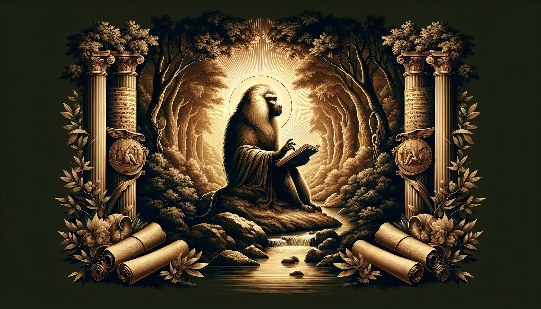 小說中以狒狒為靈感的插畫