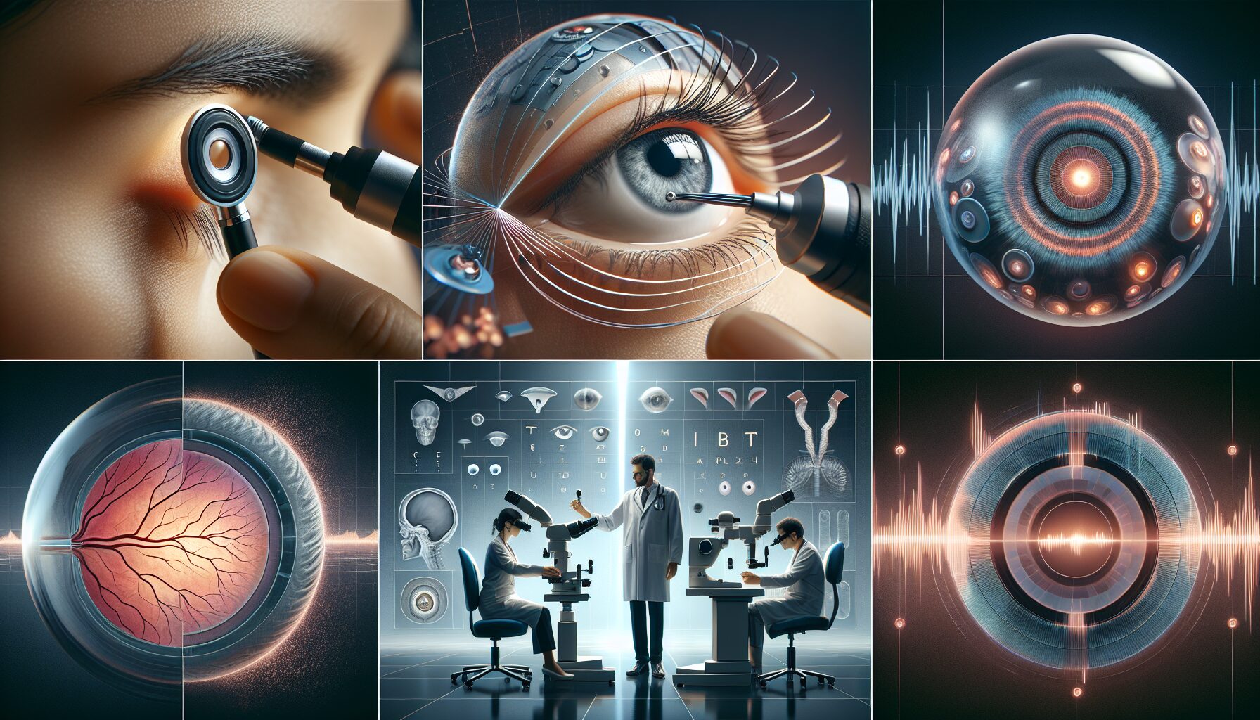 醫師進行眼科OCT、眼底、隅角等檢查情境