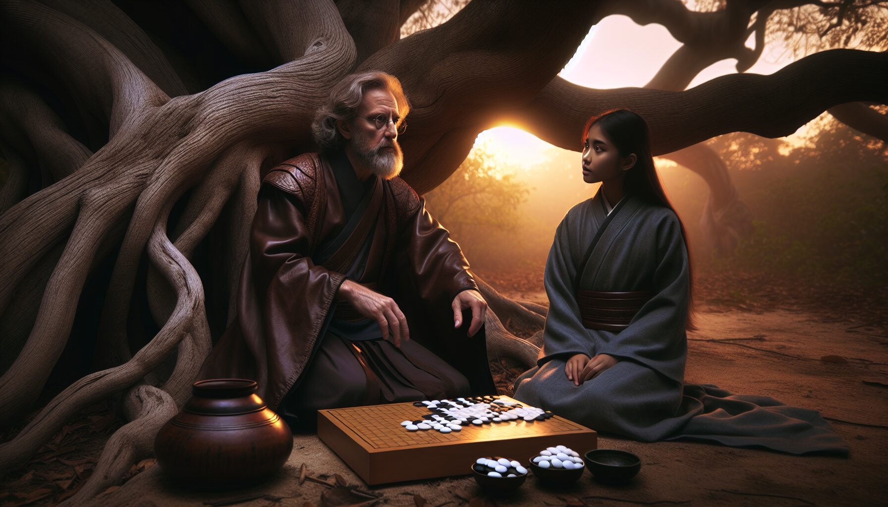 長離在幻境與師傅告別的劇情CG