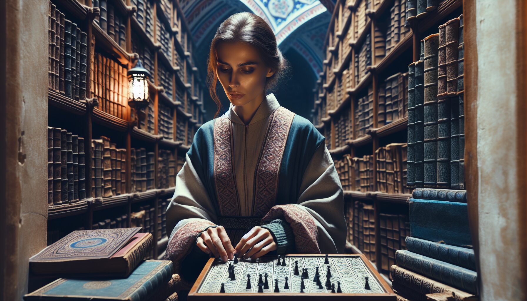 長離查閱碁譜/資料的插畫