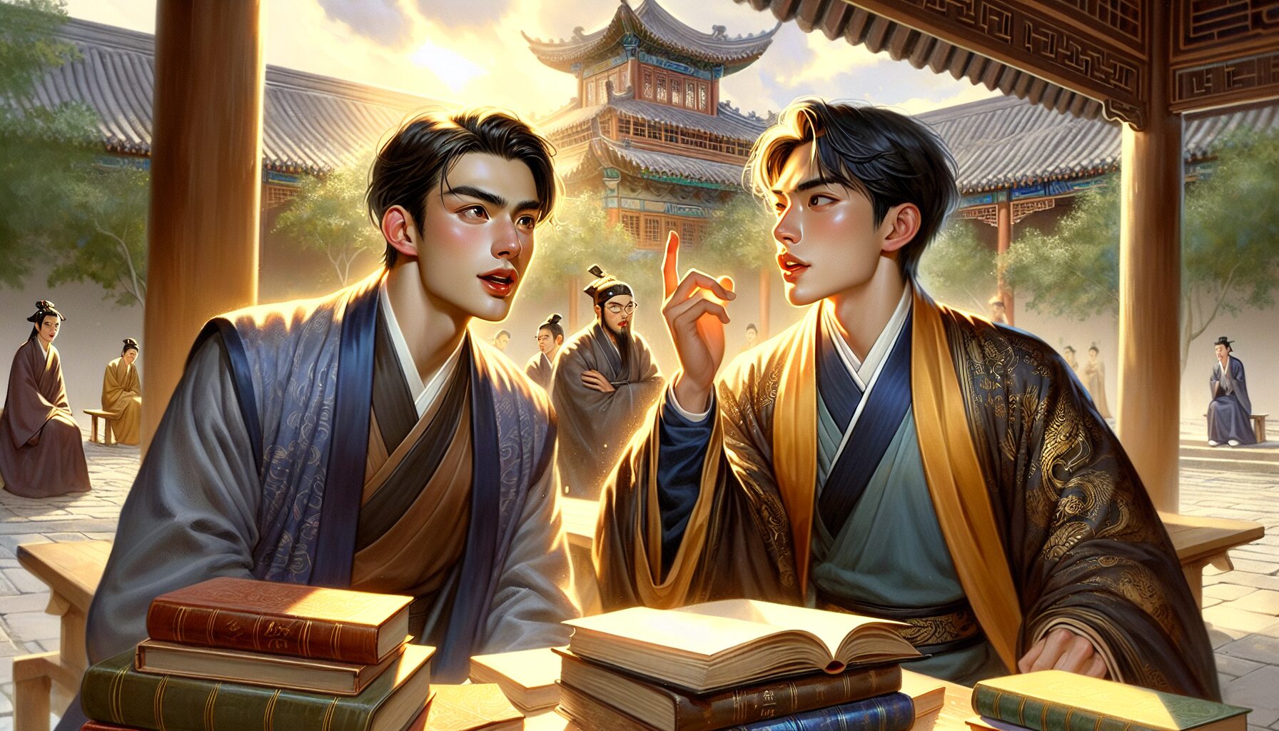 王守仁少年時期文學想像，明朝敗家子的互動場景繪圖