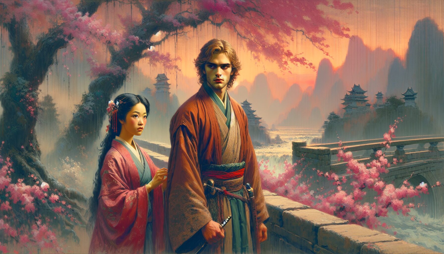 徐鳳年與姜泥並肩而行的故事場景插圖