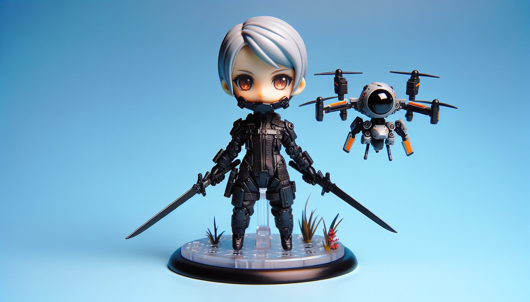 Desktop Army Q版2B模型套組全配件實拍,武器與Pod齊全