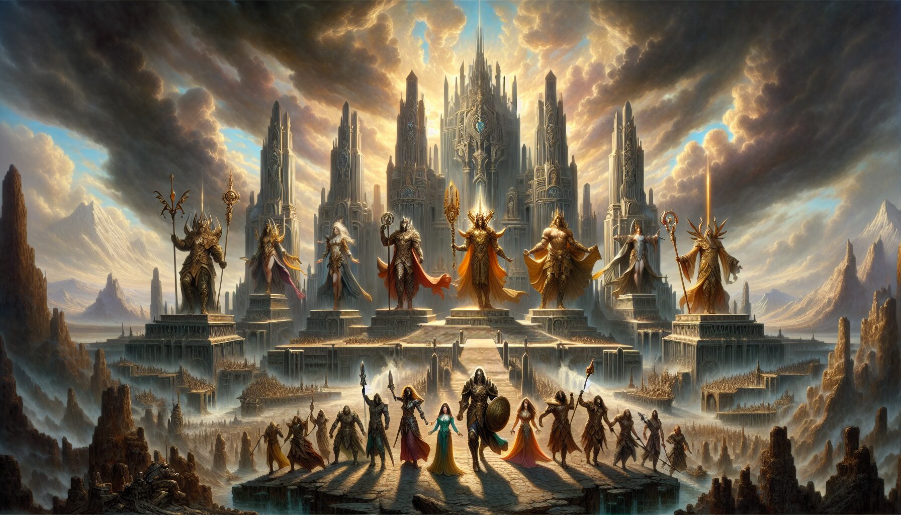 六大聖殿造型展示，各聖殿職業代表人物帥氣登場