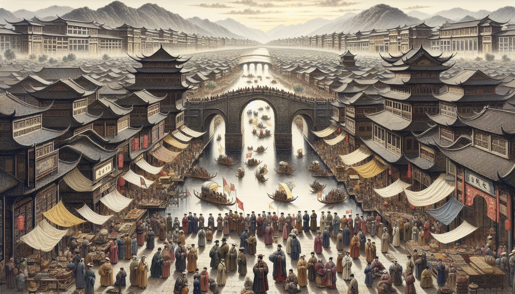 小說場景重現汴京虹橋案發現場，氛圍緊張