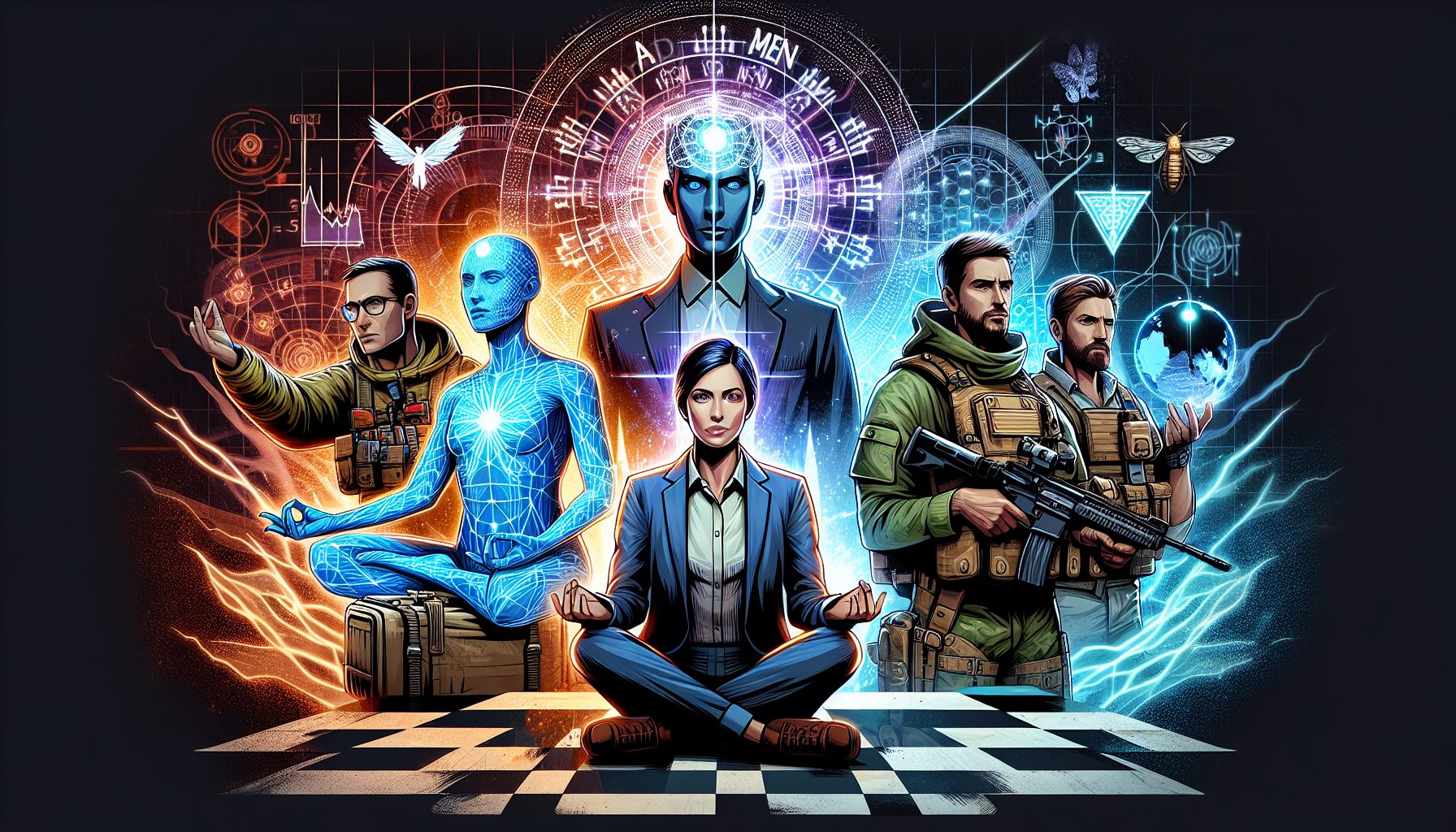 網路小說中的多種狂人形象插畫