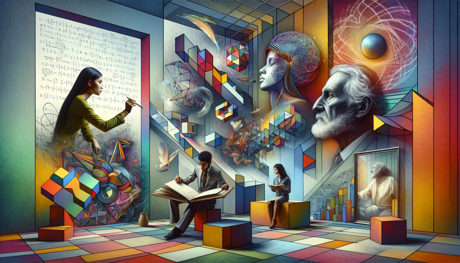 《天才在左，瘋子在右》封面設計插圖