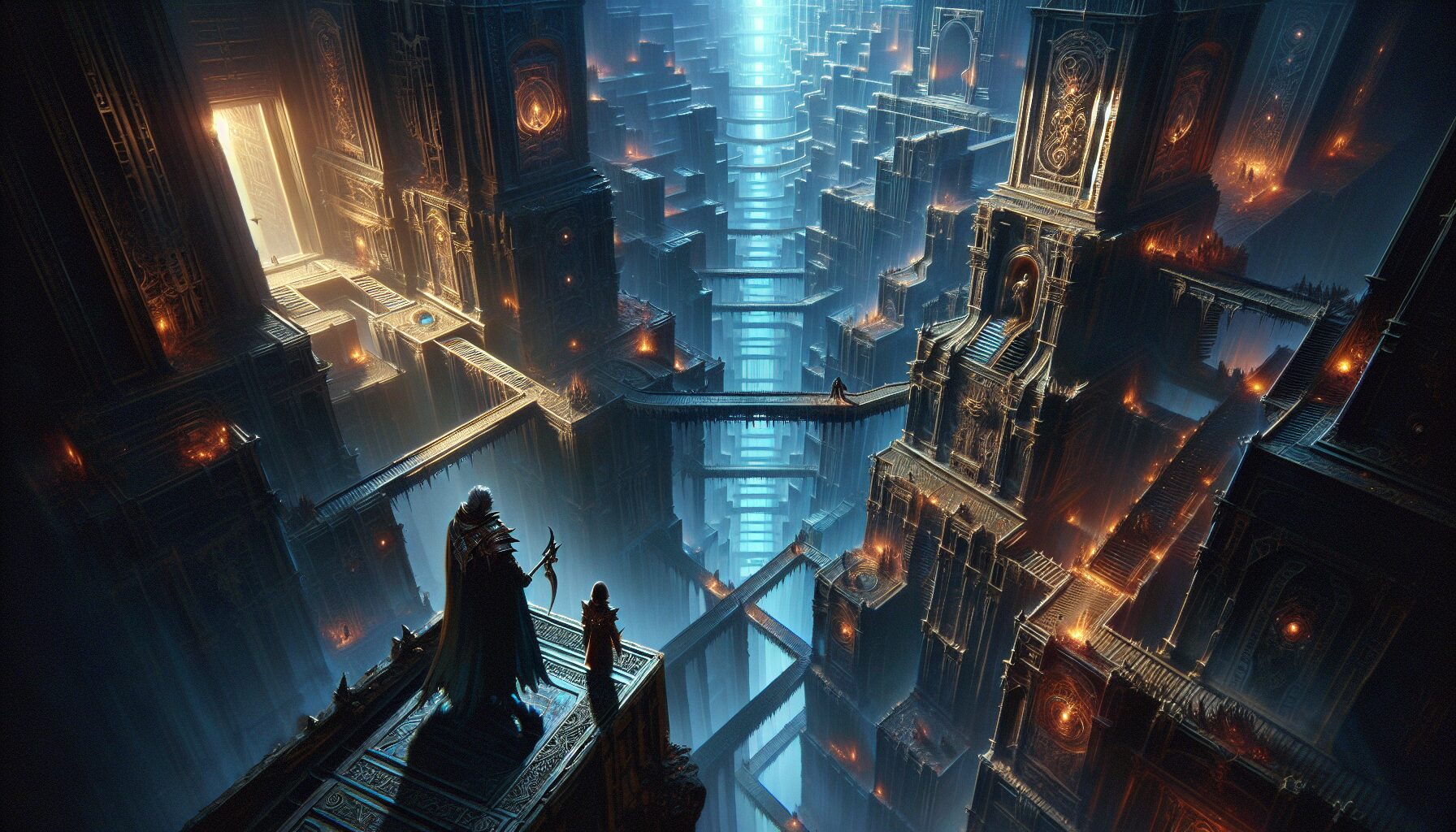 遊戲中的深淵關卡，呈現黑暗且詭譎的環境挑戰