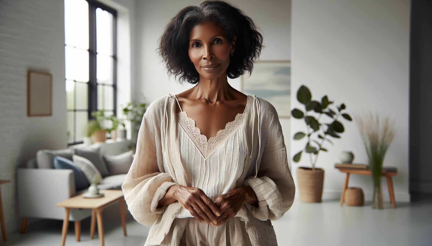 ina嚴選亞麻與棉等天然面料，細緻織造工藝展示