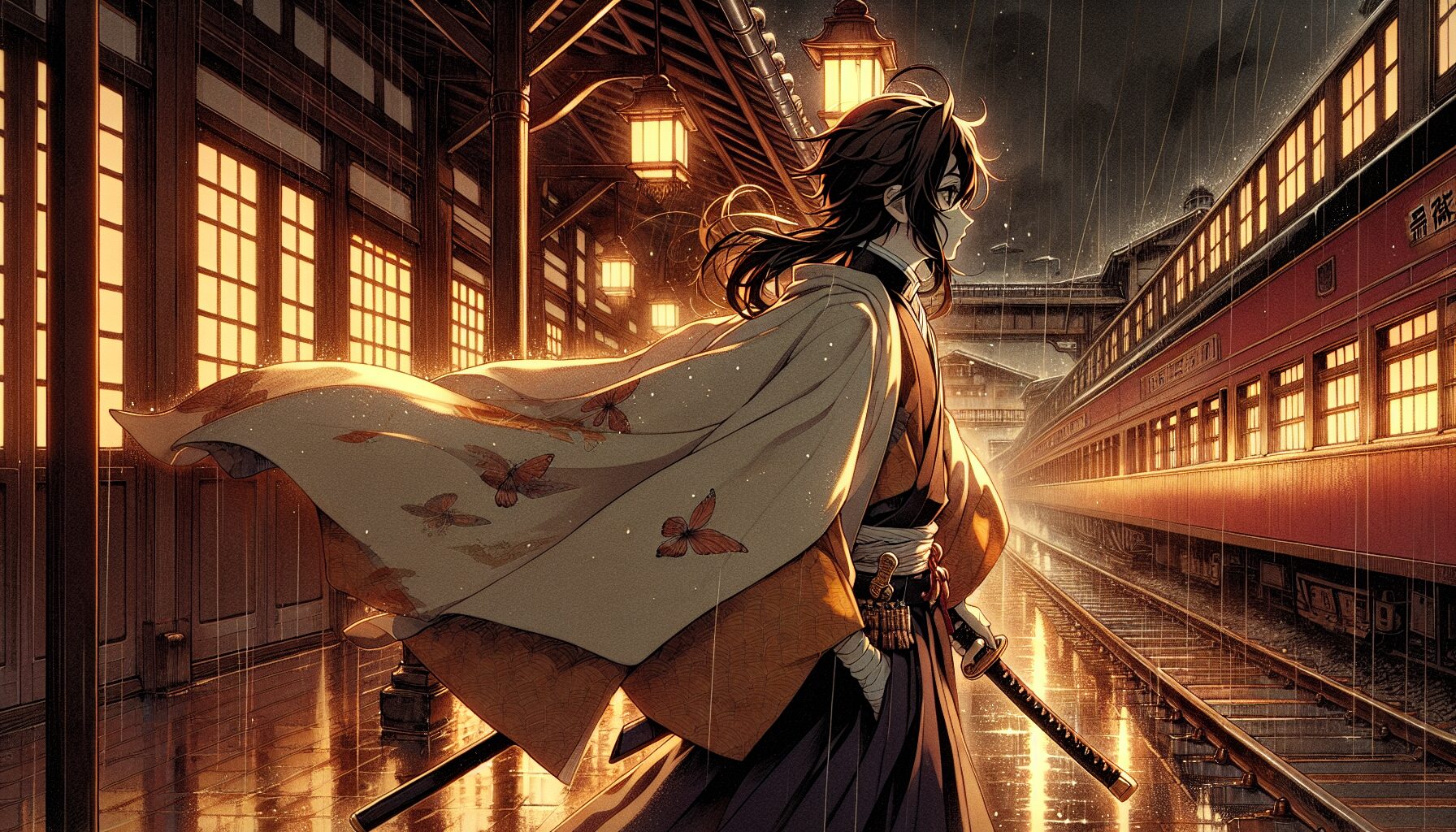 煉獄杏壽郎乘坐無限列車,表現出柱的自信氣場