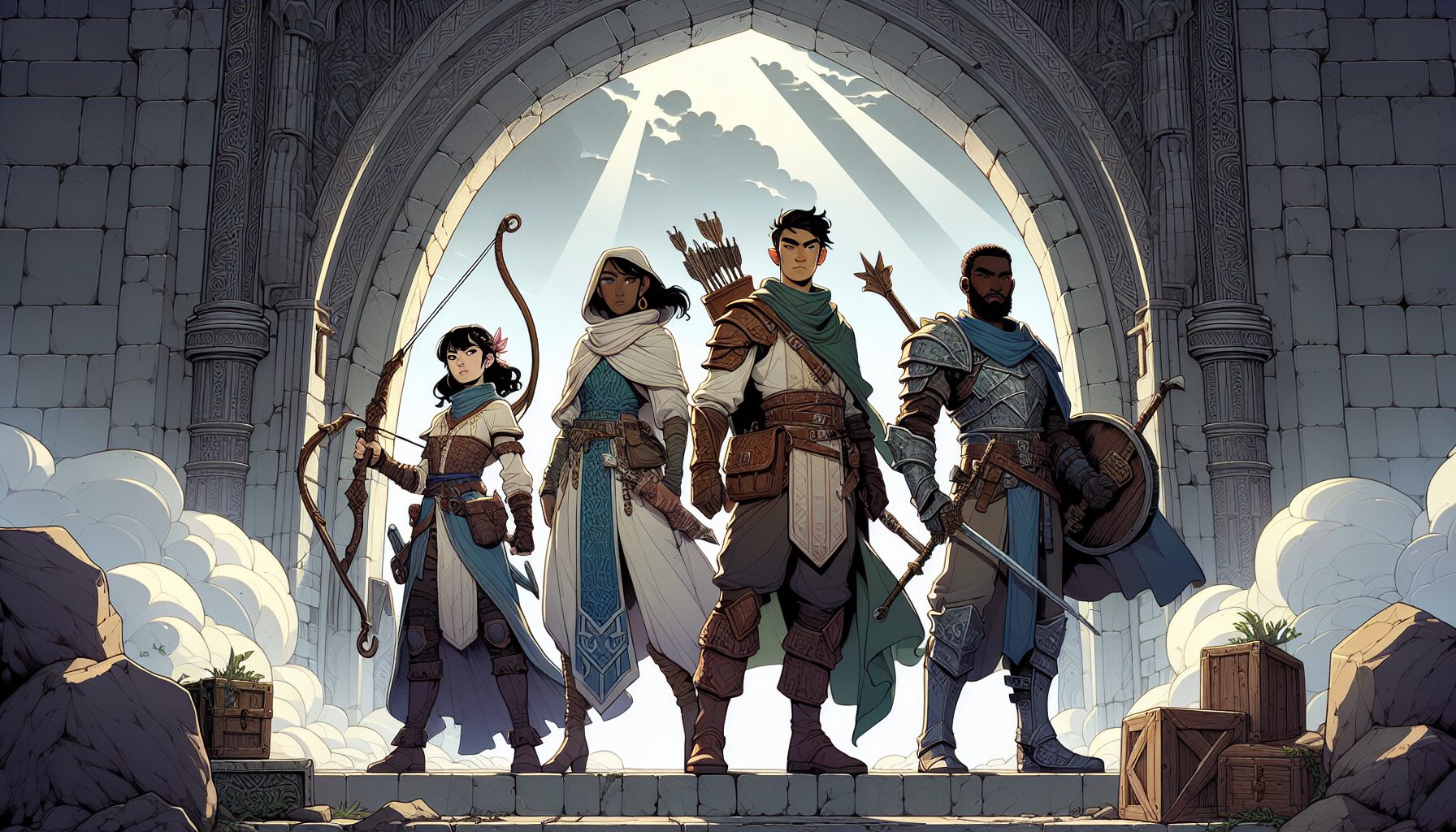 水彩風格的海拉魯自然景觀展示,光影與色彩渲染極具特色