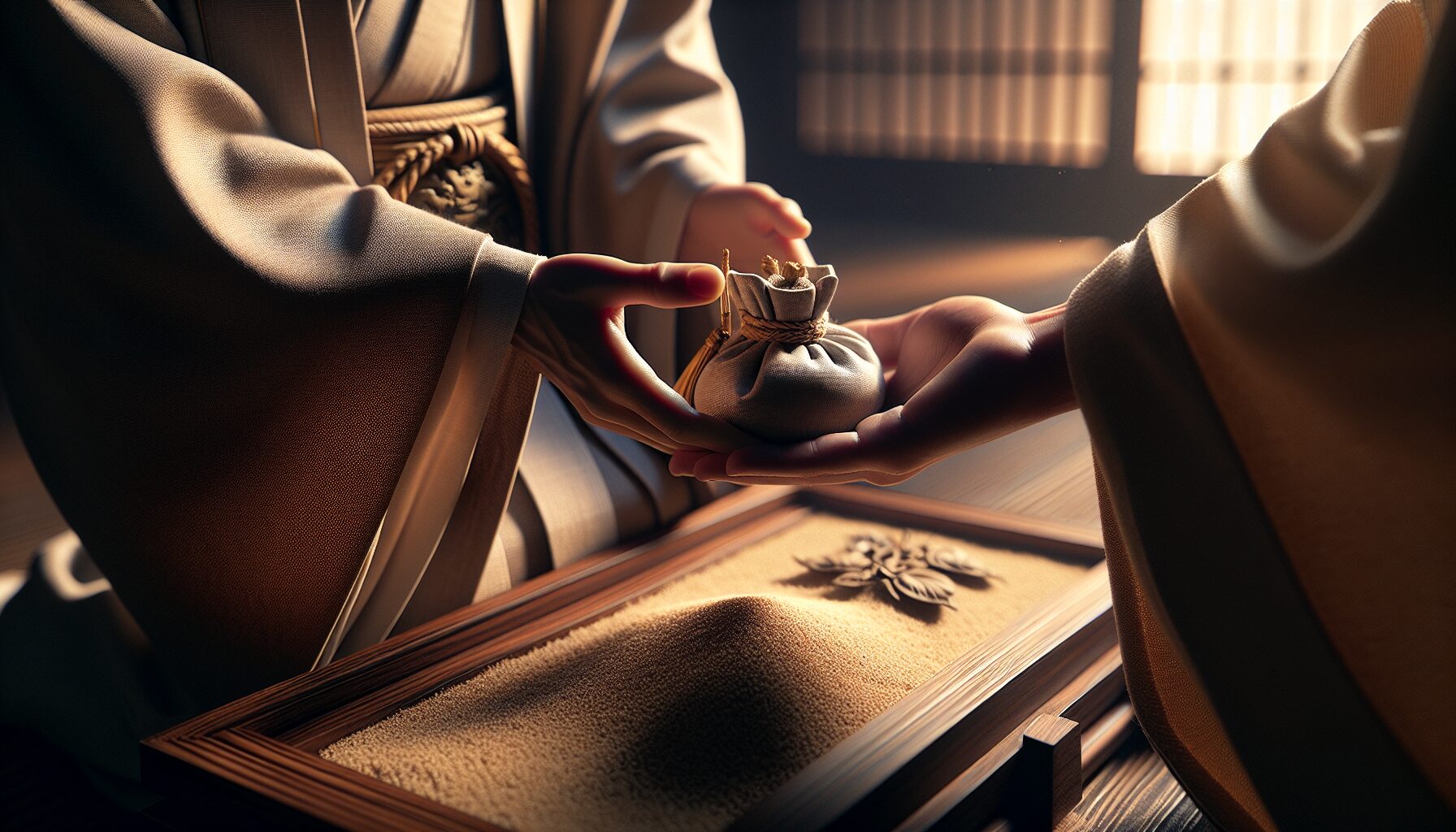 神社授與所取得靈砂的實景