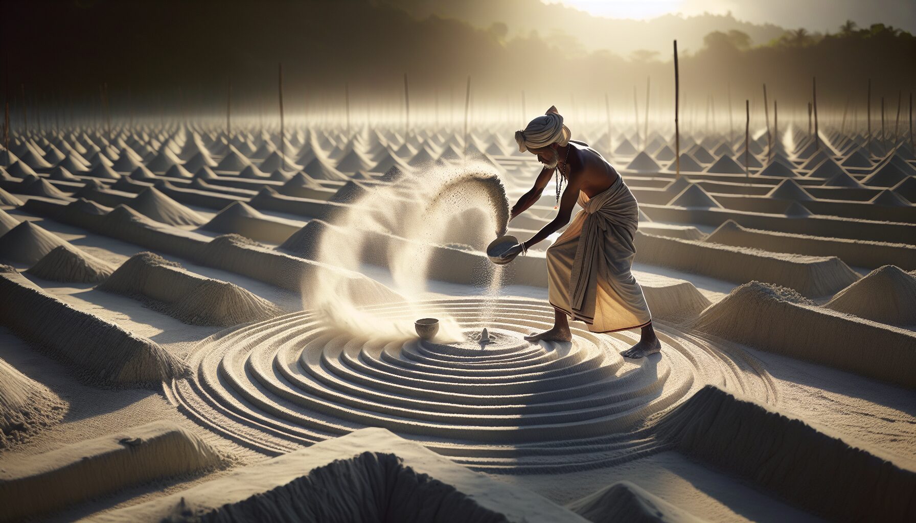 靈砂撒砂用器皿與步驟情境