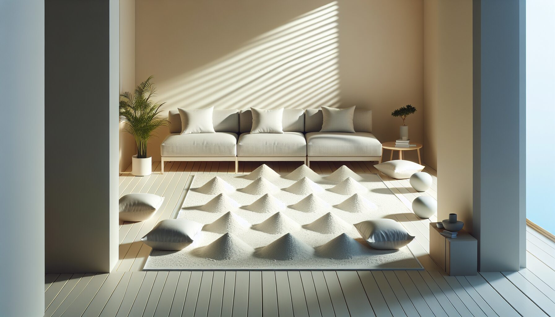 室內角落堆砂進行結界示意