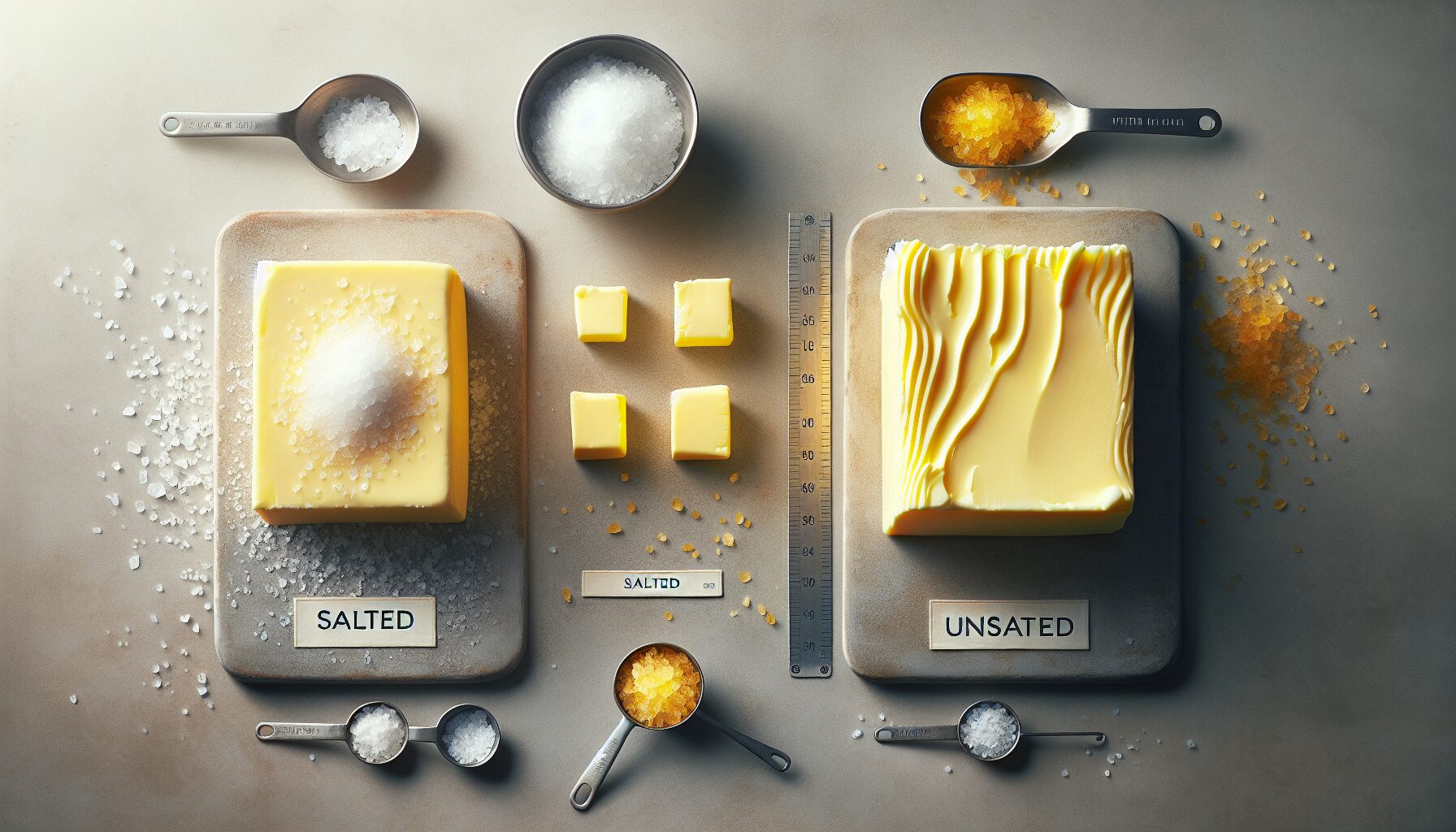 有鹽與無鹽黃油排列比較,適用不同烘焙需求特寫