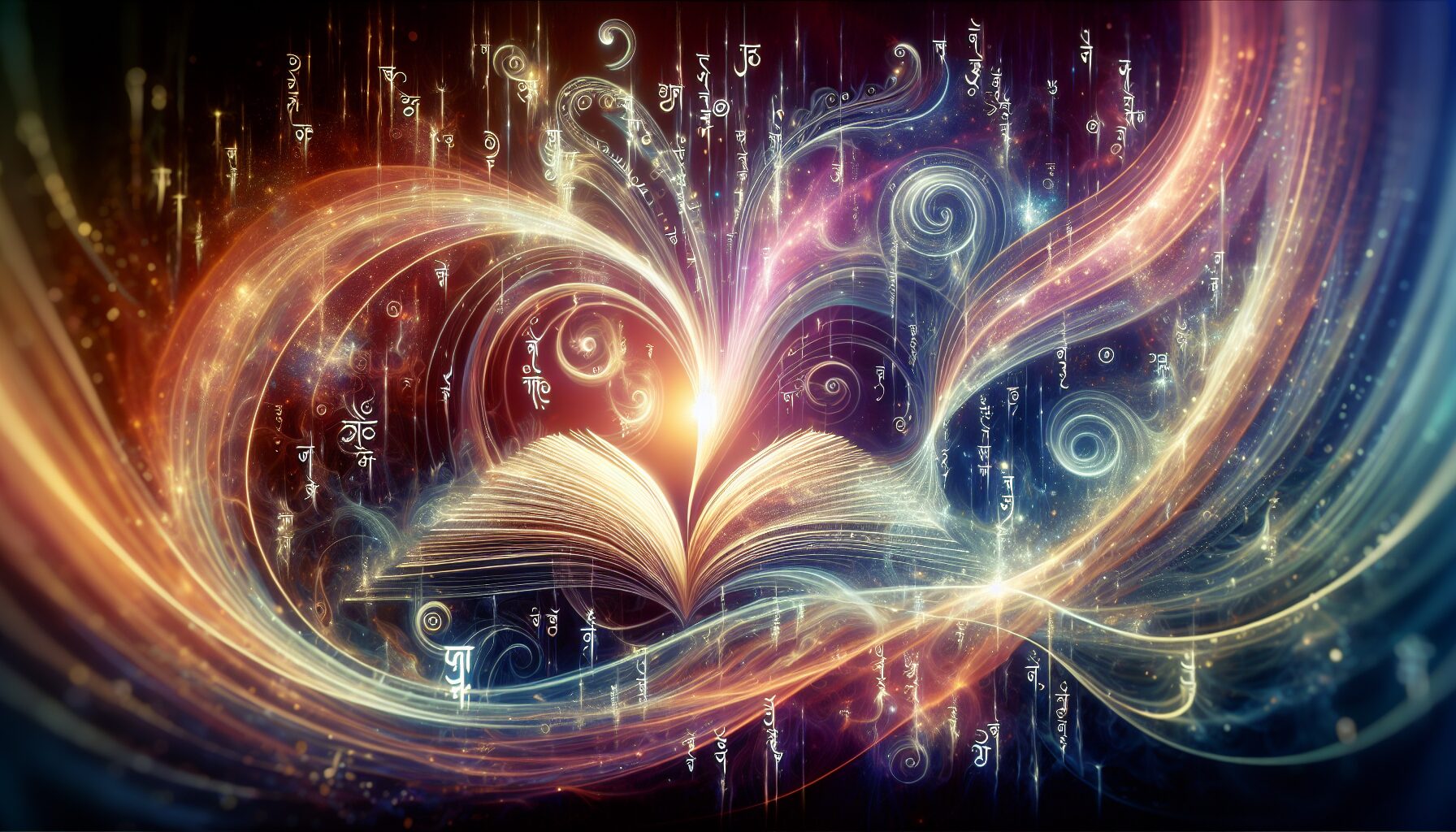 幻想小說插圖：角色施展梵文咒語，佛光普照