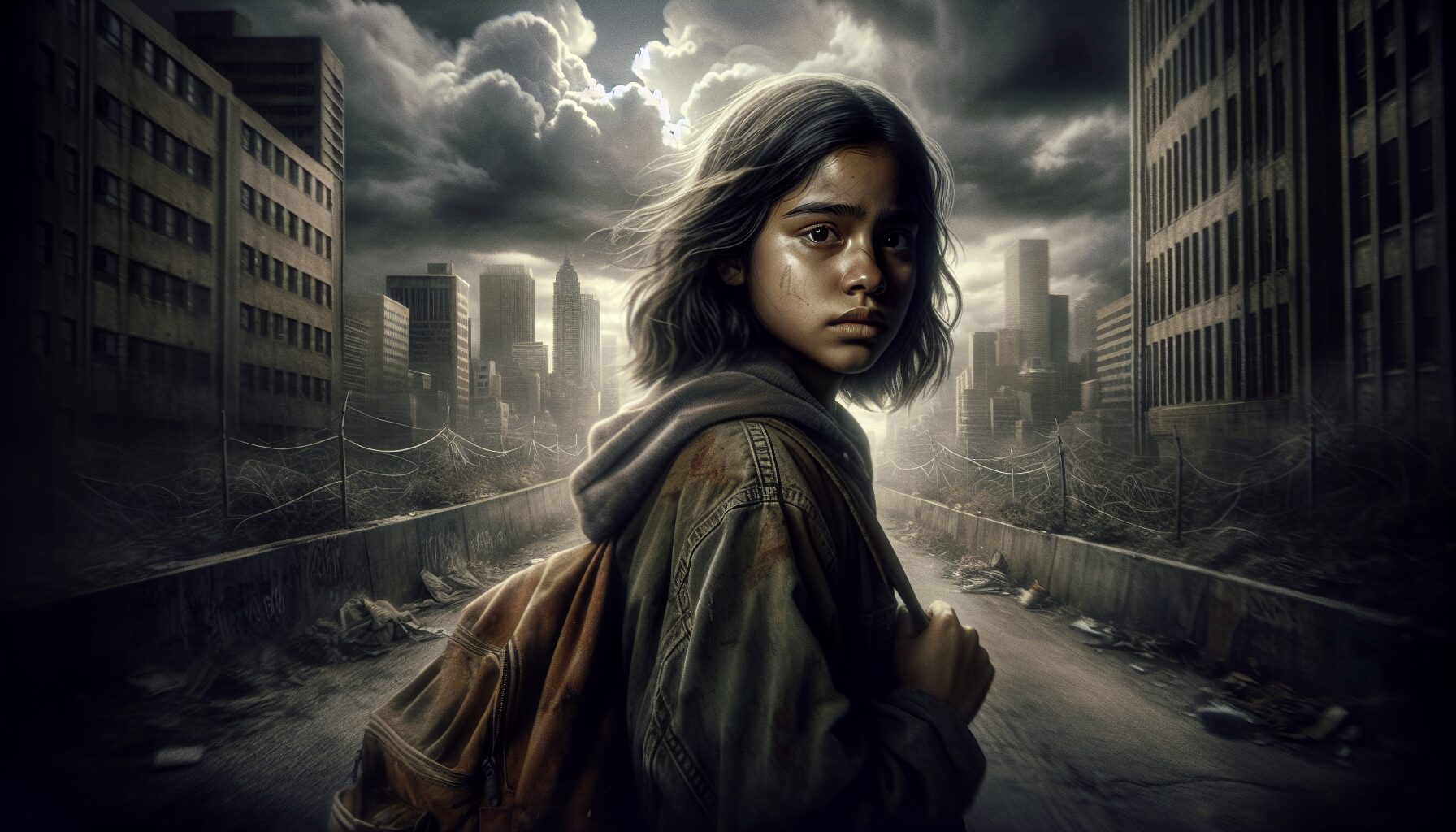 青少年孤單站在校園圍牆邊，象徵青春中的迷惘與勇氣